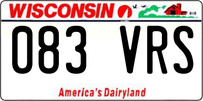 WI license plate 083VRS