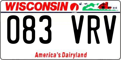 WI license plate 083VRV