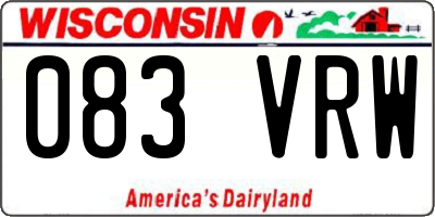 WI license plate 083VRW