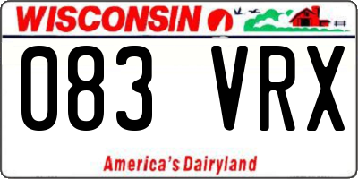 WI license plate 083VRX