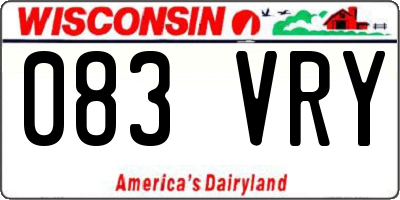 WI license plate 083VRY