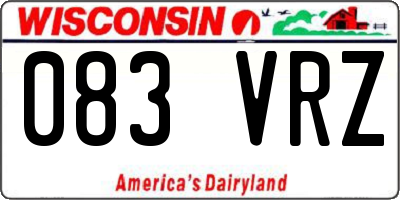 WI license plate 083VRZ