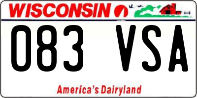 WI license plate 083VSA
