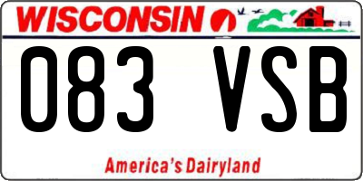 WI license plate 083VSB
