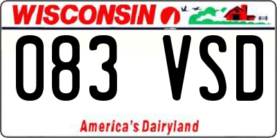 WI license plate 083VSD