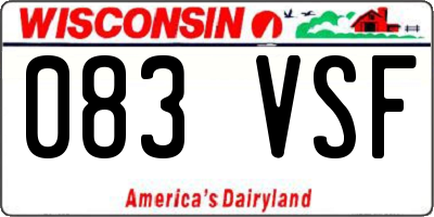WI license plate 083VSF