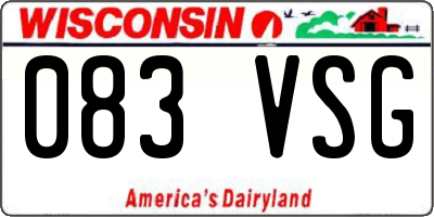 WI license plate 083VSG