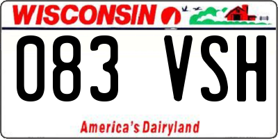 WI license plate 083VSH