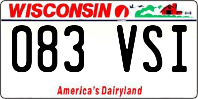 WI license plate 083VSI