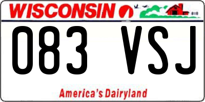 WI license plate 083VSJ