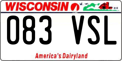 WI license plate 083VSL