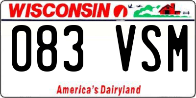 WI license plate 083VSM