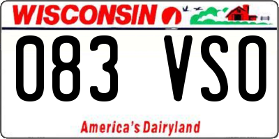 WI license plate 083VSO
