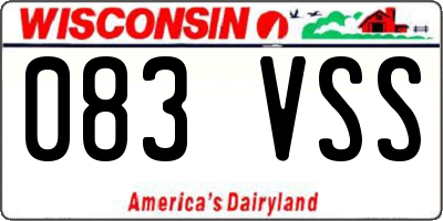 WI license plate 083VSS