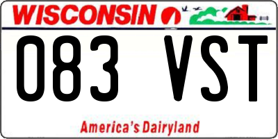 WI license plate 083VST