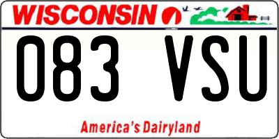 WI license plate 083VSU