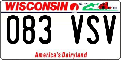 WI license plate 083VSV