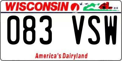 WI license plate 083VSW