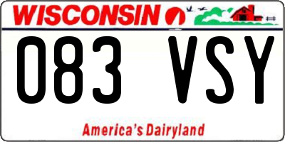 WI license plate 083VSY