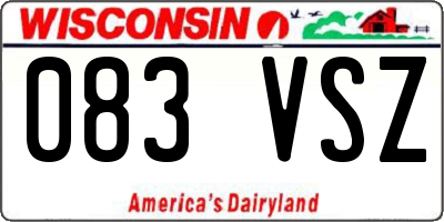 WI license plate 083VSZ