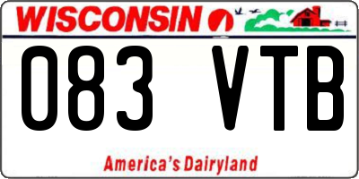 WI license plate 083VTB