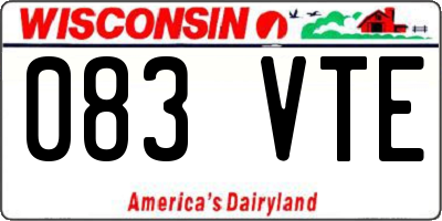 WI license plate 083VTE