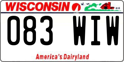 WI license plate 083WIW