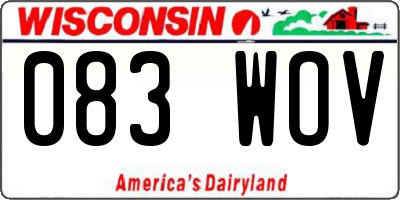WI license plate 083WOV