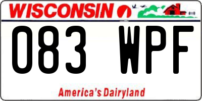 WI license plate 083WPF