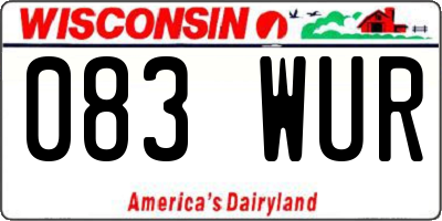 WI license plate 083WUR