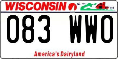 WI license plate 083WWO