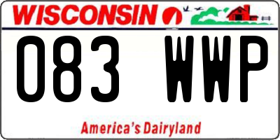 WI license plate 083WWP