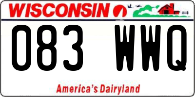 WI license plate 083WWQ
