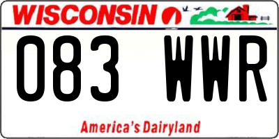 WI license plate 083WWR