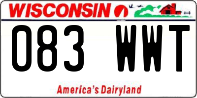 WI license plate 083WWT