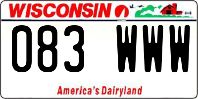 WI license plate 083WWW