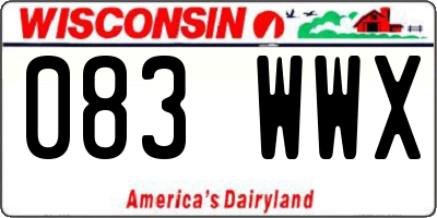 WI license plate 083WWX