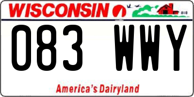 WI license plate 083WWY