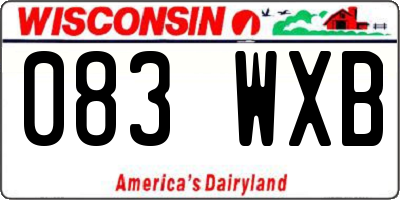 WI license plate 083WXB