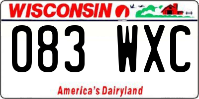 WI license plate 083WXC