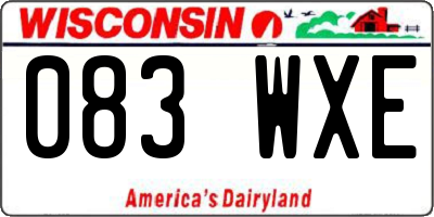 WI license plate 083WXE