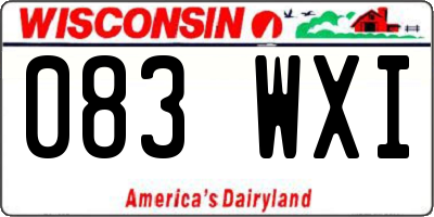 WI license plate 083WXI