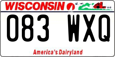 WI license plate 083WXQ