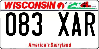 WI license plate 083XAR