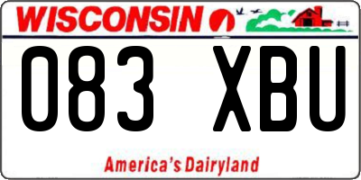 WI license plate 083XBU
