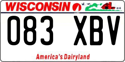 WI license plate 083XBV