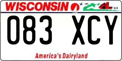 WI license plate 083XCY