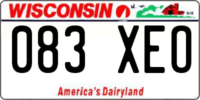 WI license plate 083XEO