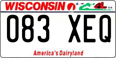 WI license plate 083XEQ