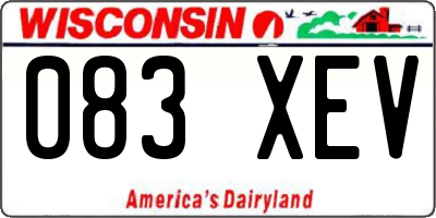 WI license plate 083XEV